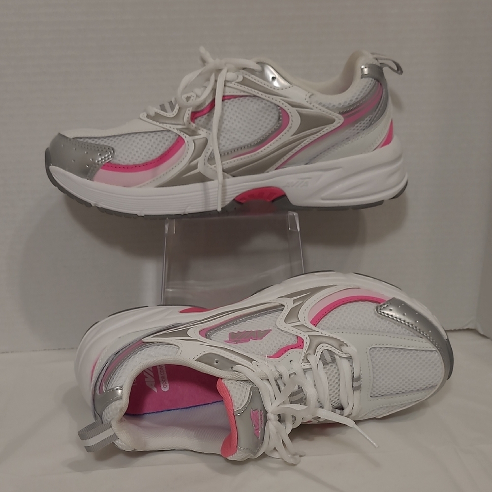 Avia White and Pink Women's Sneakers
